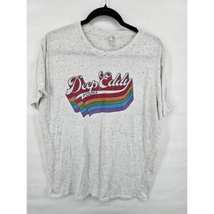 Deep Eddy Vodka Rainbow Logo Graphic T-Shirt Mens‎ Large Gray Speckle Retro Tee